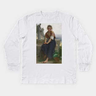 The Broken Pitcher by William-Adolphe Bouguereau Kids Long Sleeve T-Shirt